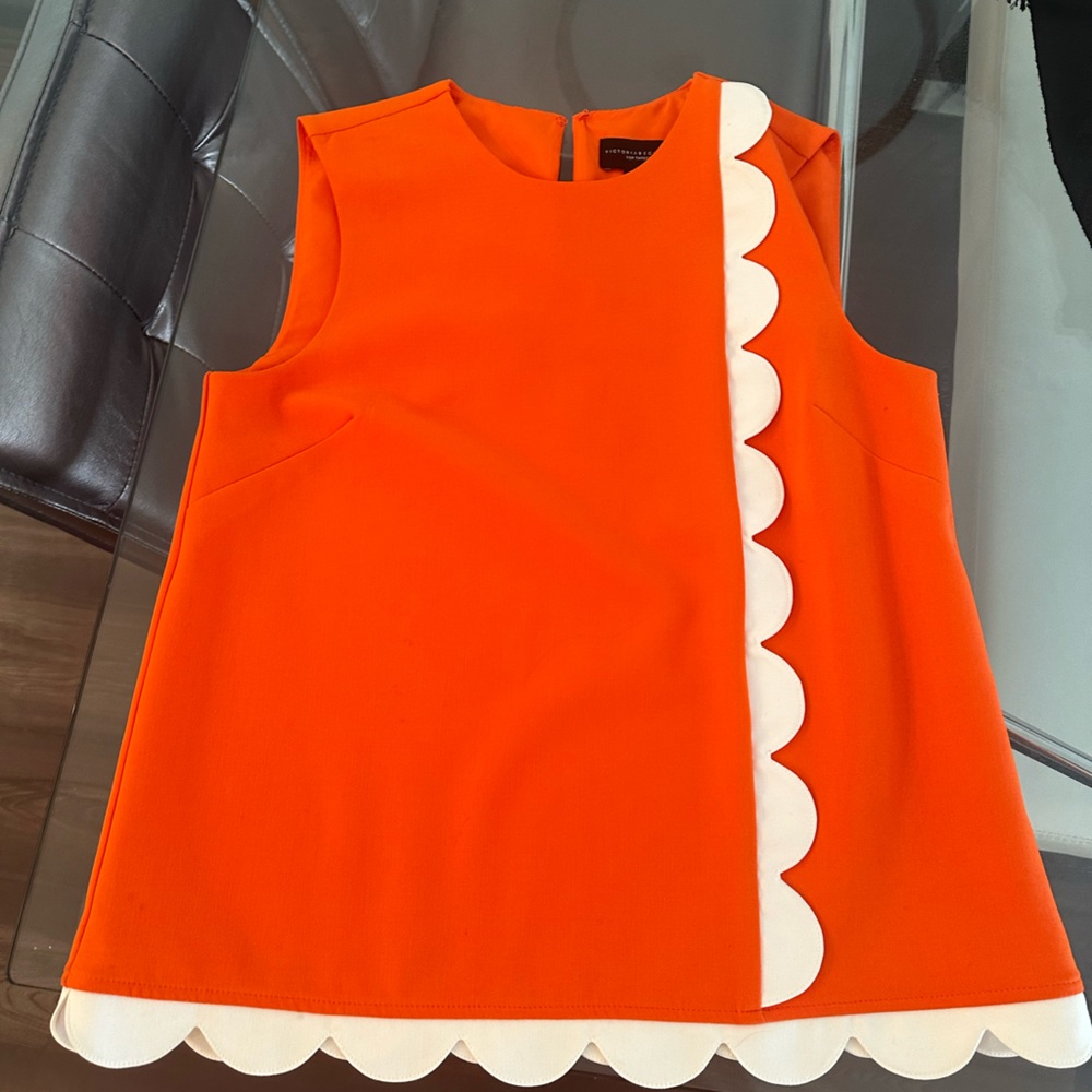 Victoria Beckham X Target Orange Scalloped Shirt from the 2016 Collection